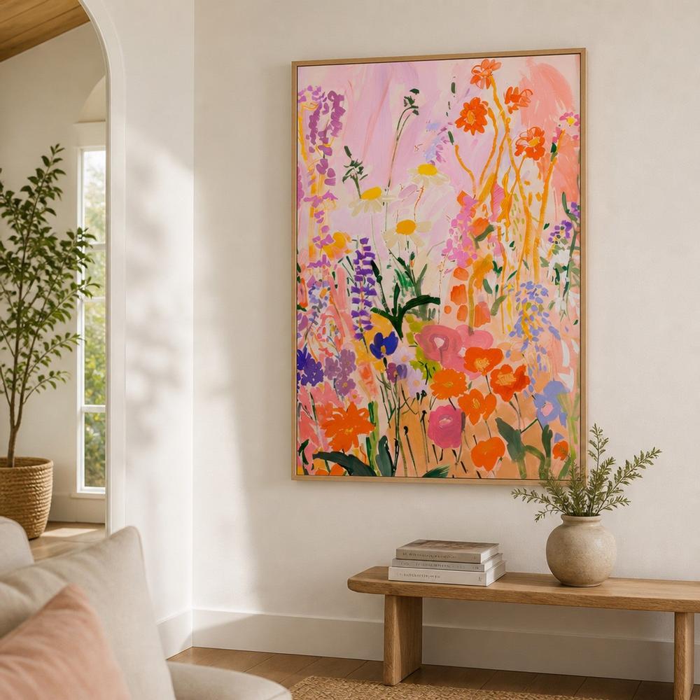 Cheerful Garden Blossoms-by-Stephanie Jeuffroy-wall-art-print-canvas-poster-framed-Gioia
