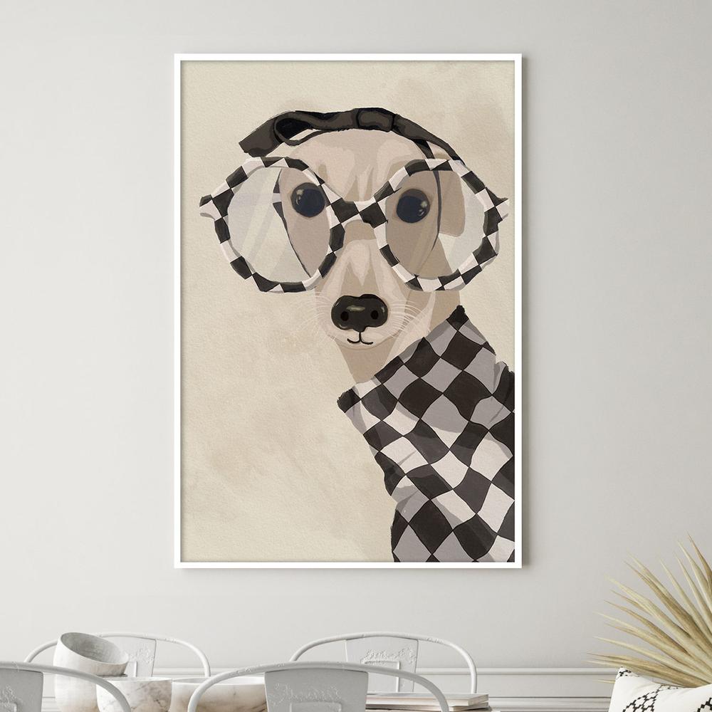 Chic Greyhound In Glasses-by-Lisa Solomoniuk-wall-art-print-canvas-poster-framed-Gioia