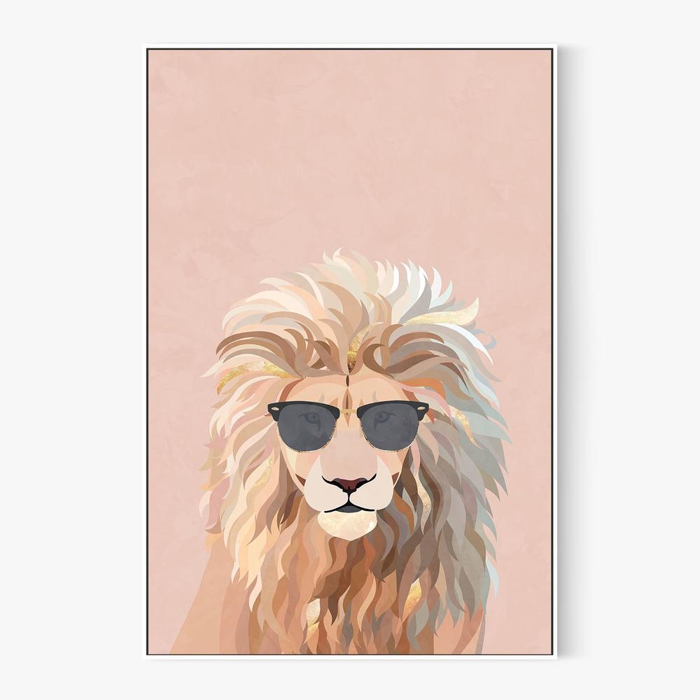 Chic Lion In Sunglasses-by-Sarah Manovski-wall-art-print-canvas-poster-framed-Gioia