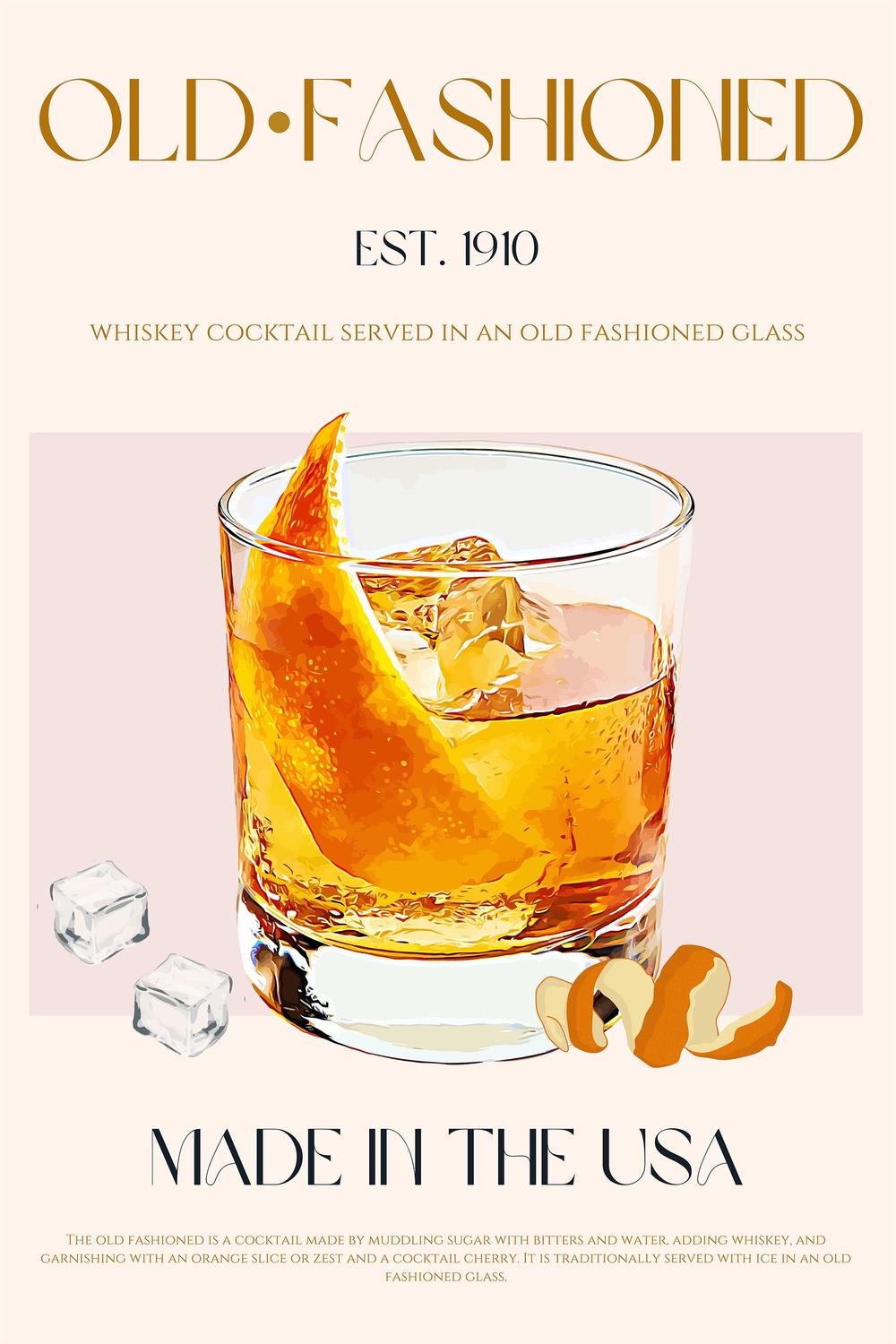 Classic Old Fashioned Cocktail-by-Nazma Khokhar-wall-art-print-canvas-poster-framed-Gioia