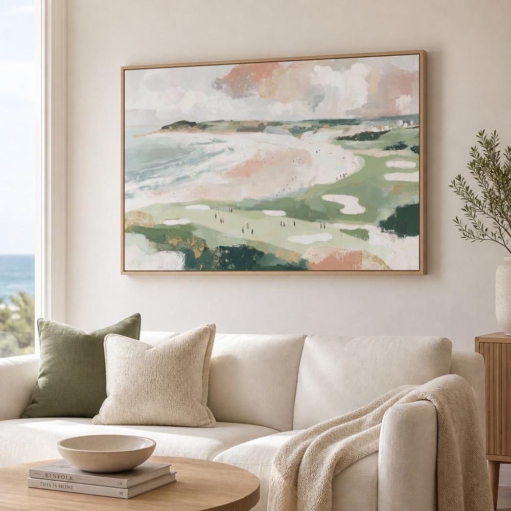 Coastal Golf Course with Ocean Views-by-Chromatic Storm Studio-wall-art-print-canvas-poster-framed-Gioia