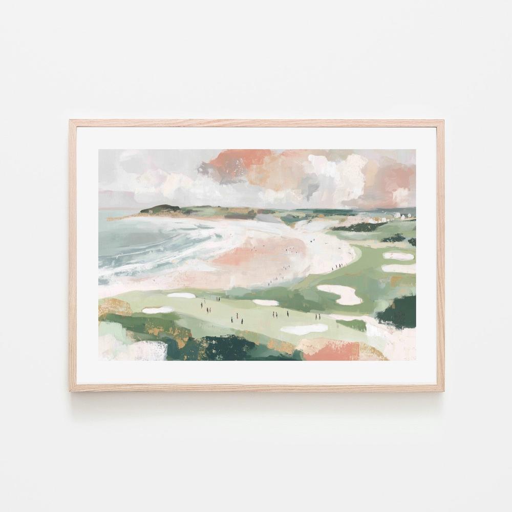 Coastal Golf Course with Ocean Views-by-Chromatic Storm Studio-wall-art-print-canvas-poster-framed-Gioia