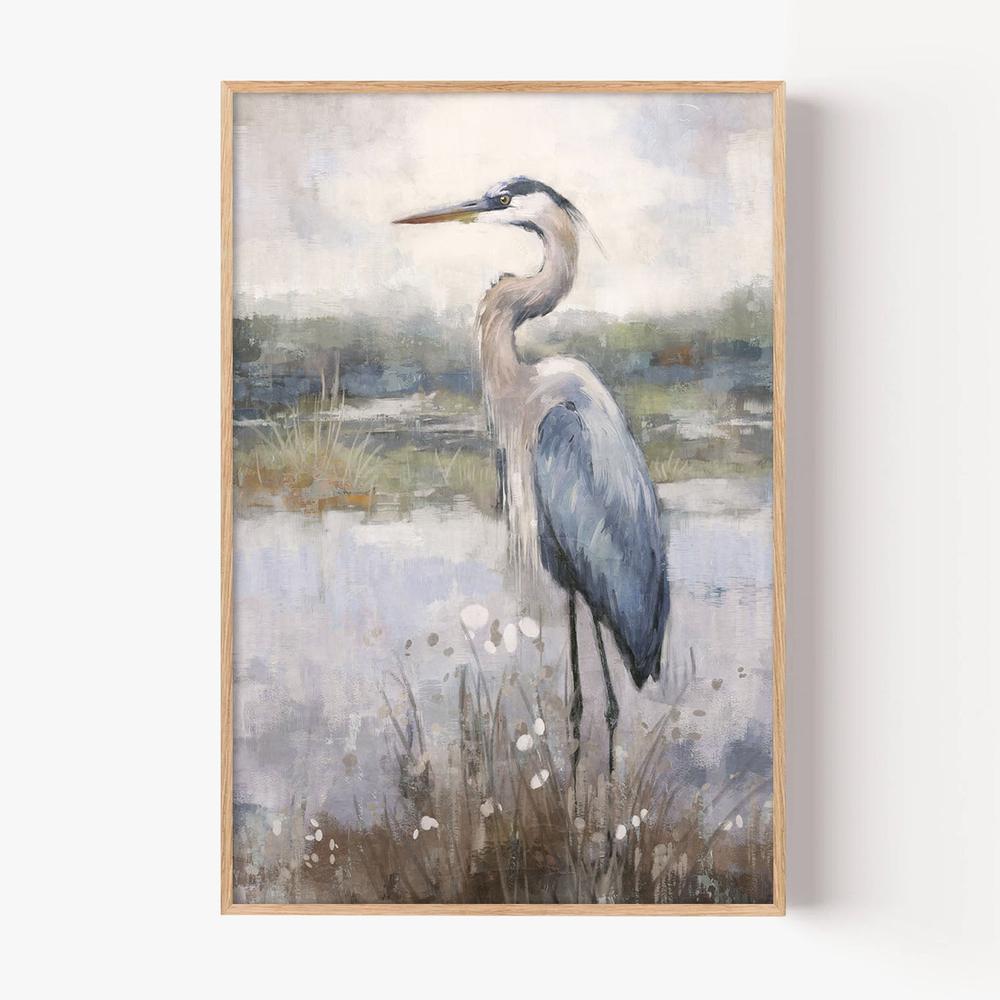 Coastal Heron, Style A-by-Gioia Template-wall-art-print-canvas-poster-framed-Gioia