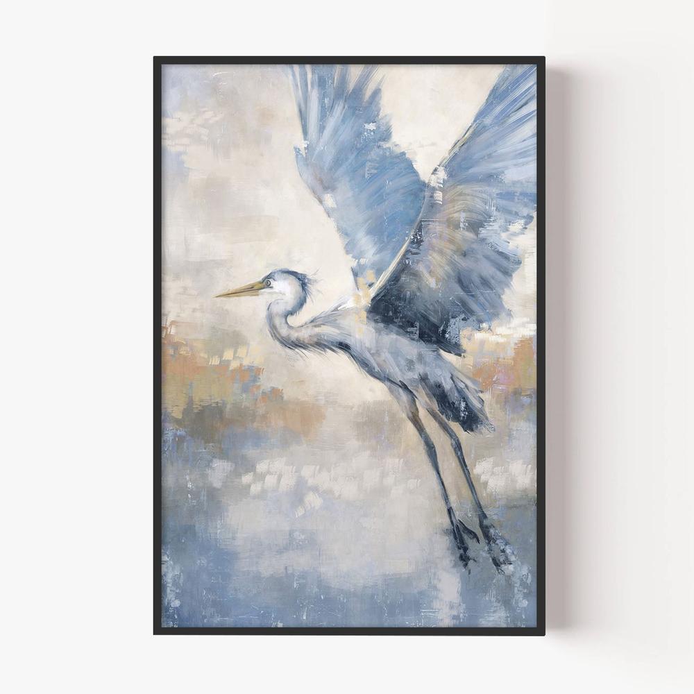 Coastal Heron, Style D-by-Gioia Template-wall-art-print-canvas-poster-framed-Gioia