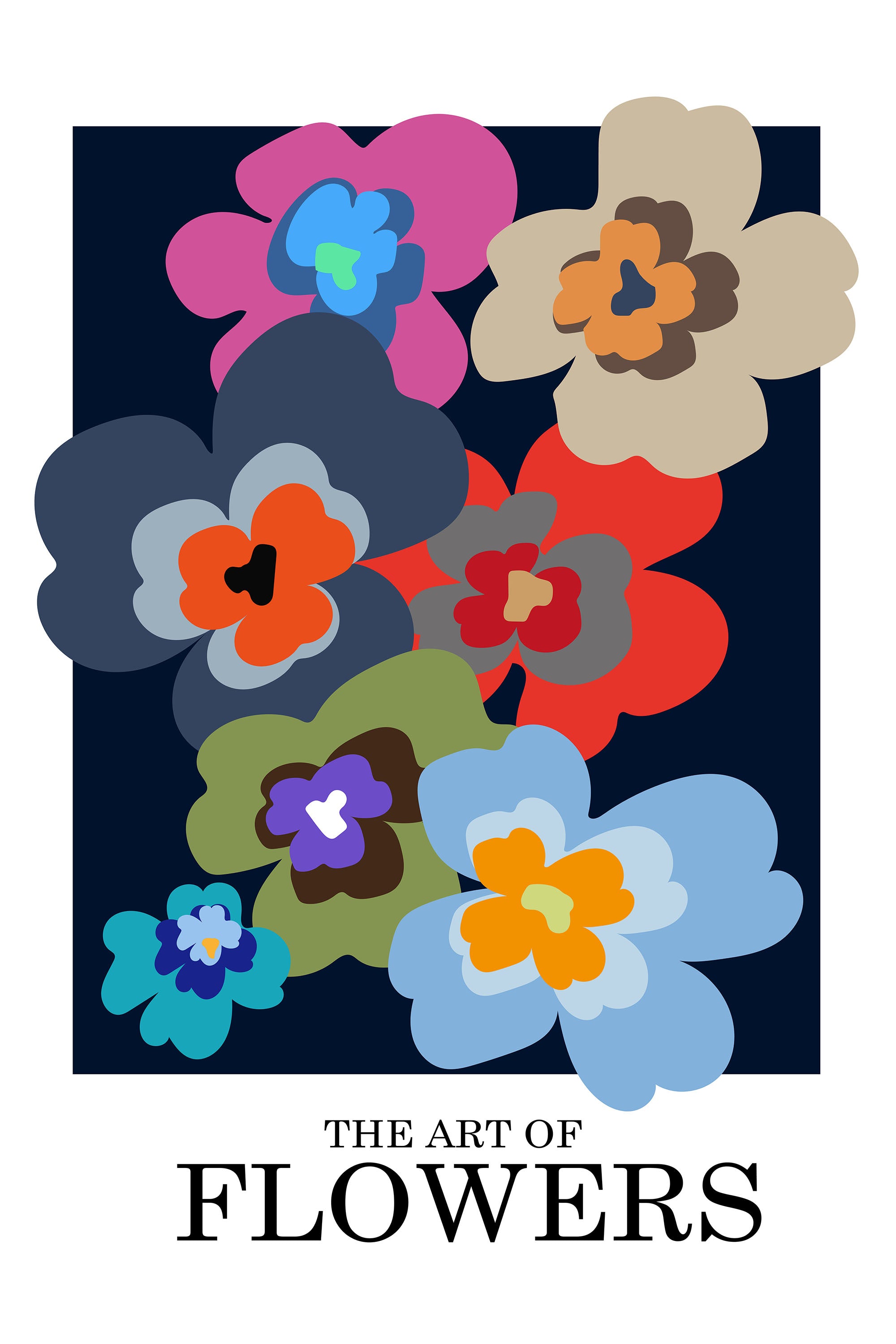 Colorful Abstract Flowers-by-Frances Collett-wall-art-print-canvas-poster-framed-Gioia