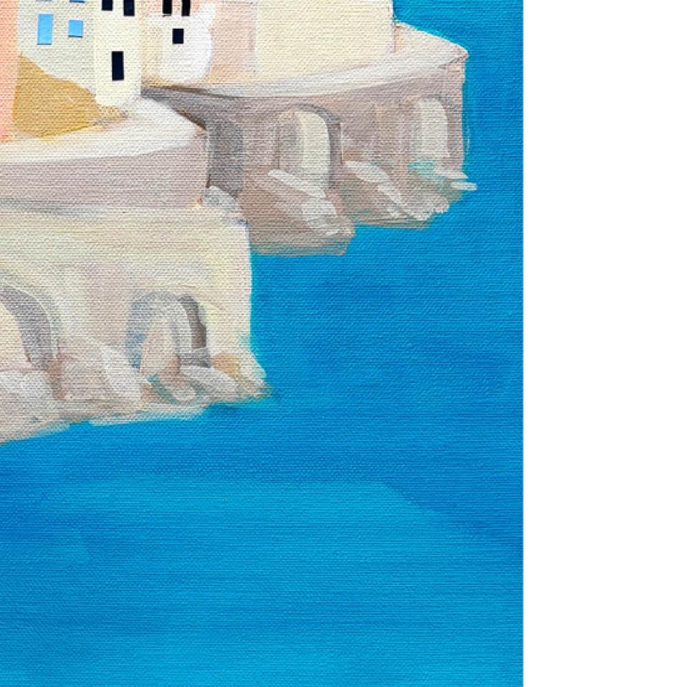 Colorful Coastal Village-by-Alex Nereuta-wall-art-print-canvas-poster-framed-Gioia