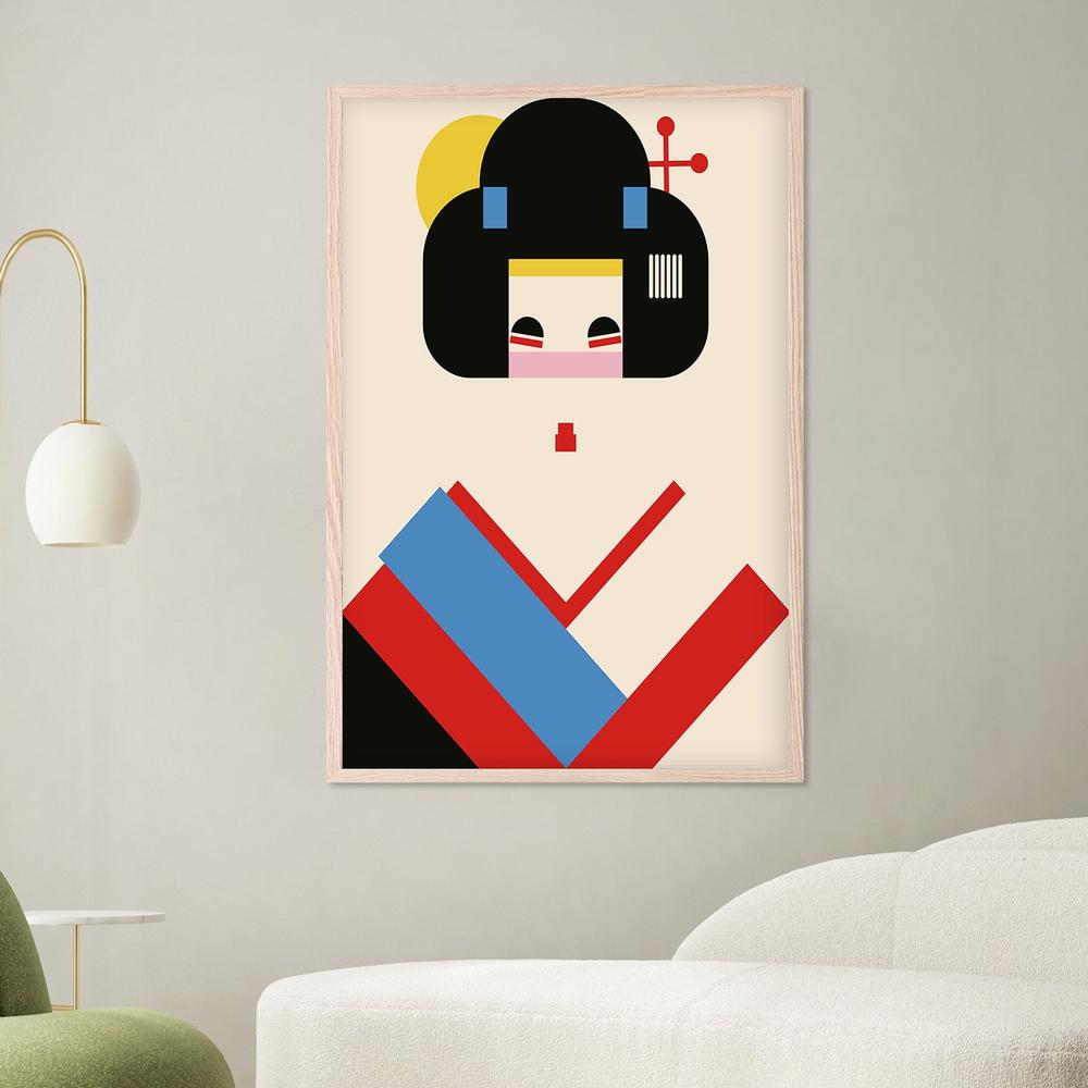 Colorful Geometric Woman-by-Retrodrome-wall-art-print-canvas-poster-framed-Gioia