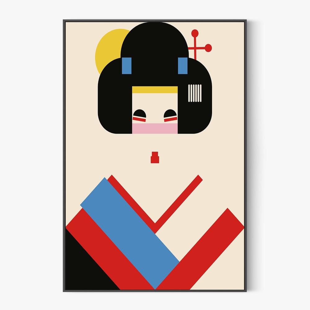 Colorful Geometric Woman-by-Retrodrome-wall-art-print-canvas-poster-framed-Gioia