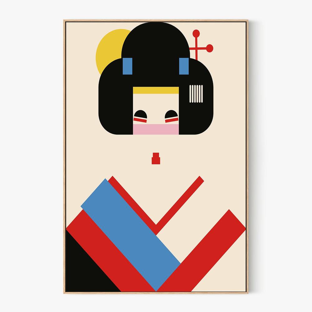 Colorful Geometric Woman-by-Retrodrome-wall-art-print-canvas-poster-framed-Gioia