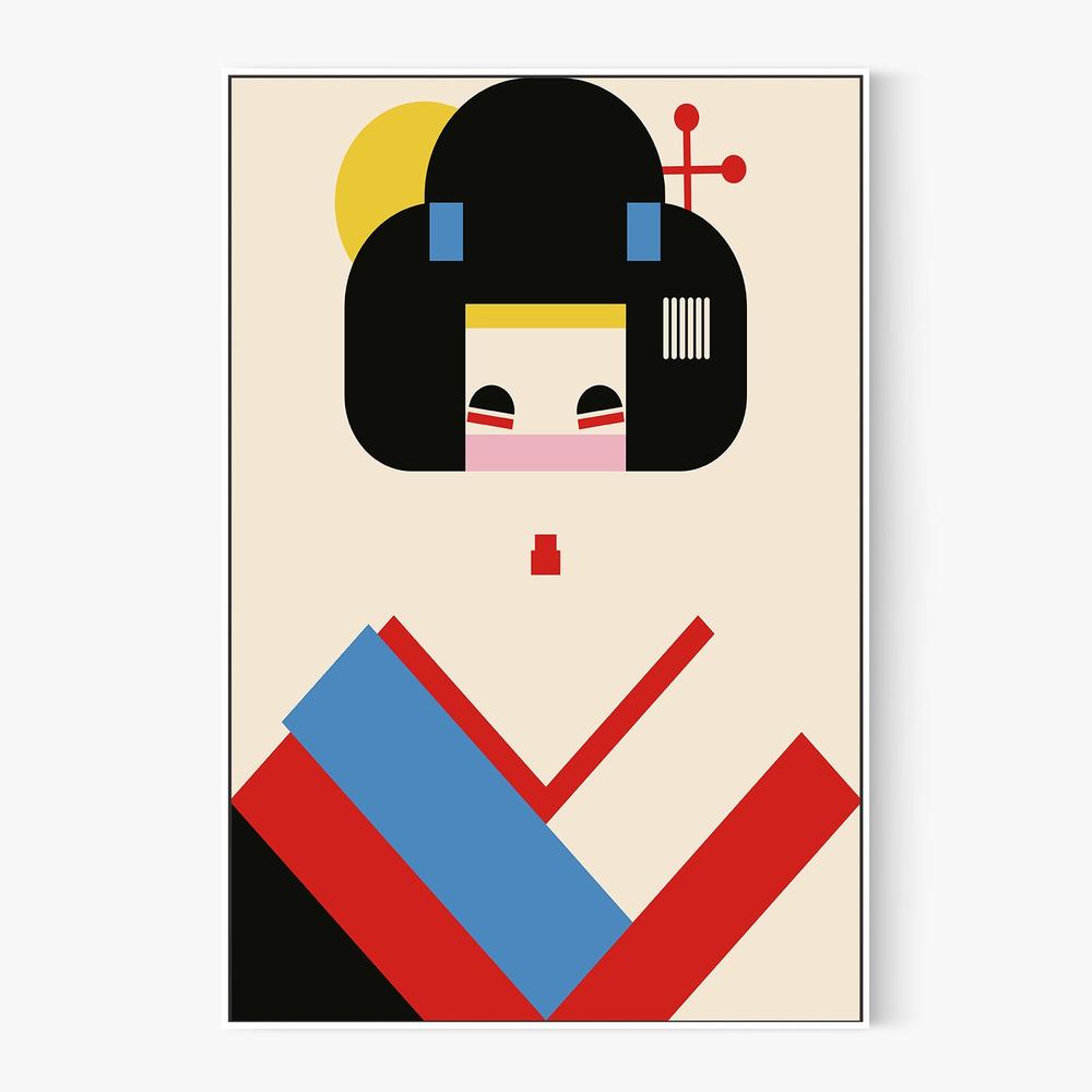 Colorful Geometric Woman-by-Retrodrome-wall-art-print-canvas-poster-framed-Gioia