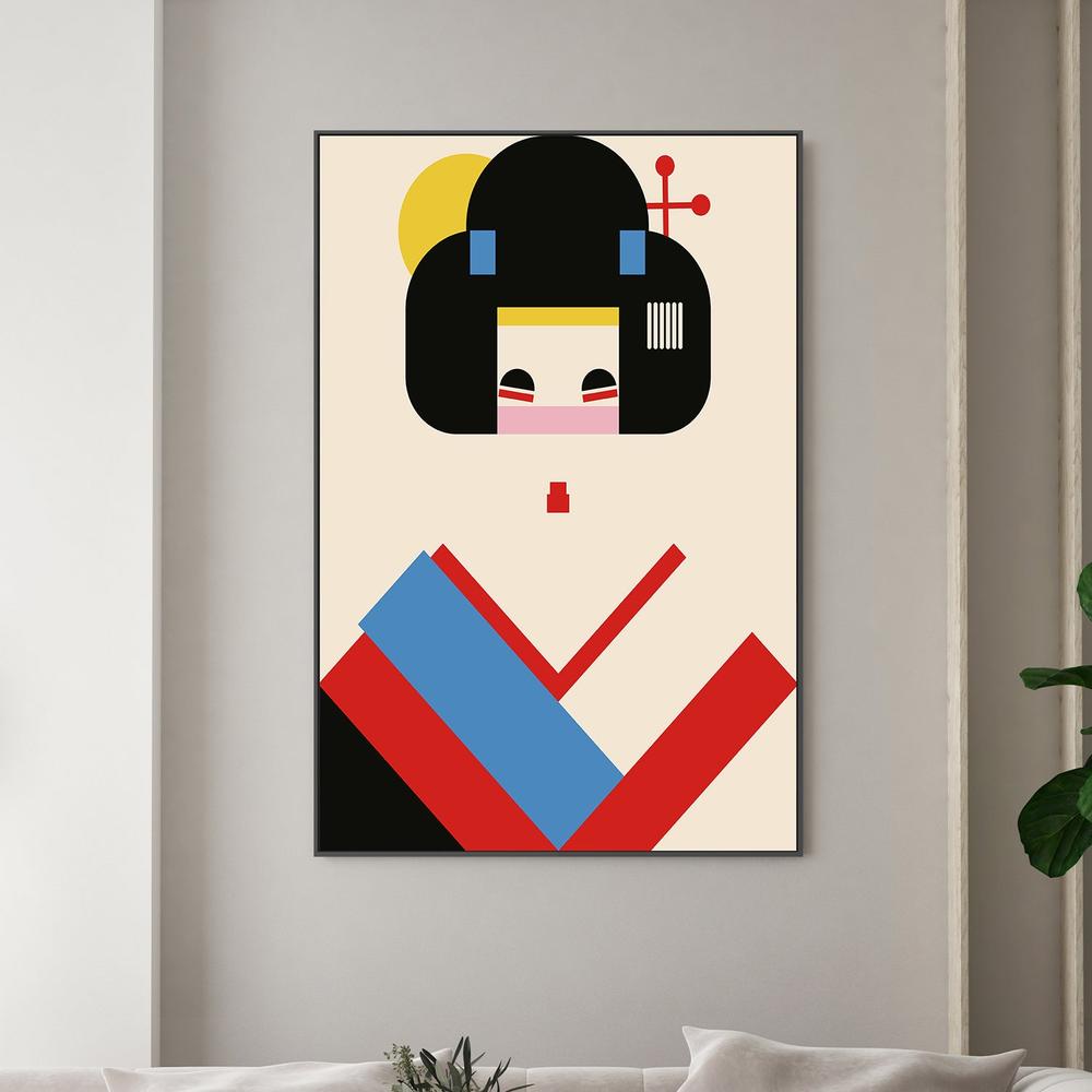 Colorful Geometric Woman-by-Retrodrome-wall-art-print-canvas-poster-framed-Gioia