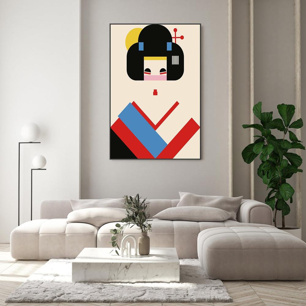 Colorful Geometric Woman-by-Retrodrome-wall-art-print-canvas-poster-framed-Gioia