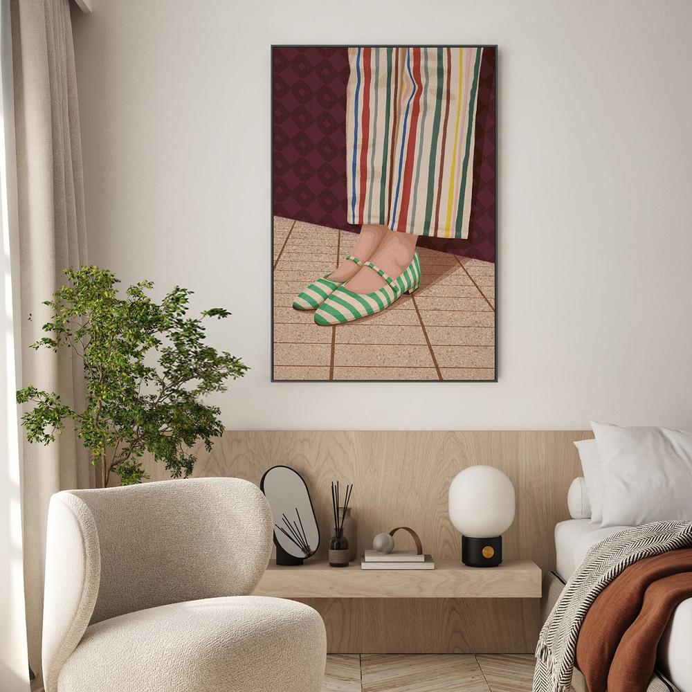Colorful Striped Mary Janes-by-Lisa Solomoniuk-wall-art-print-canvas-poster-framed-Gioia