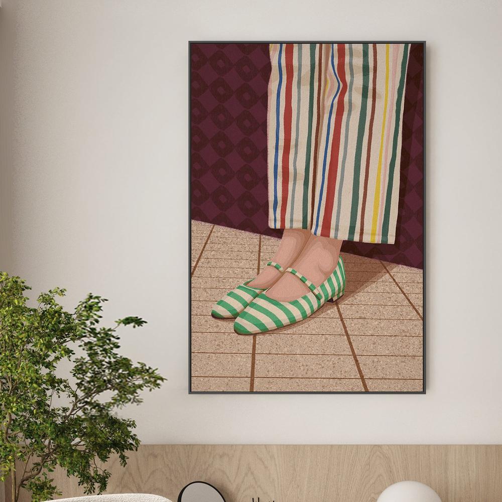 Colorful Striped Mary Janes-by-Lisa Solomoniuk-wall-art-print-canvas-poster-framed-Gioia