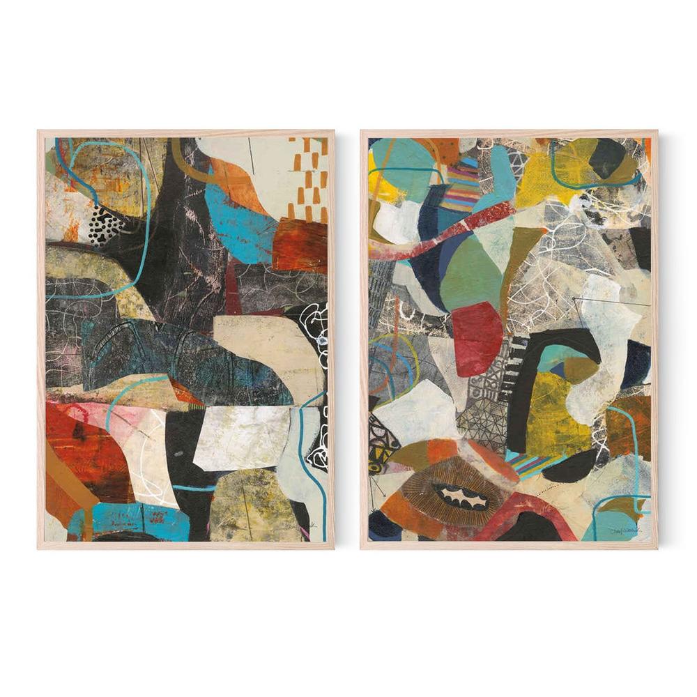 Commotion & Tilt, Set Of 2-by-Cheryl Warrick-wall-art-print-canvas-poster-framed-Gioia