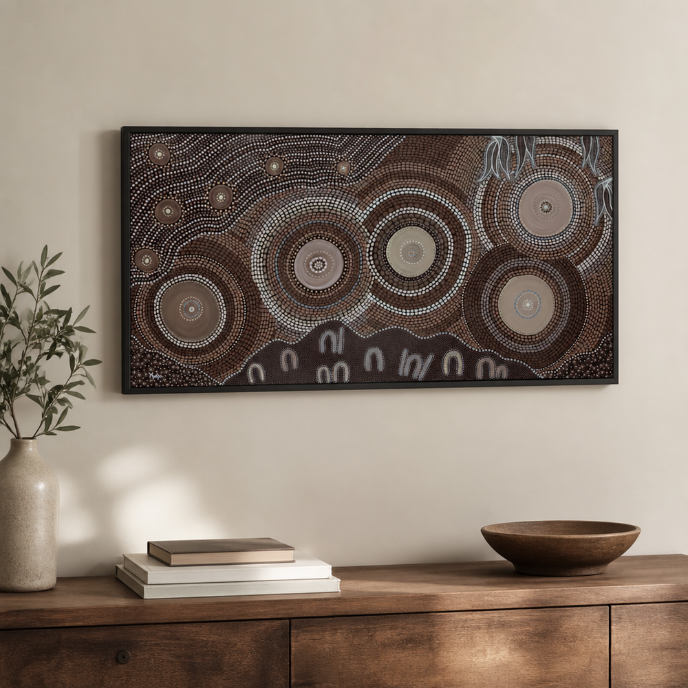 Connectedness, Dark Brown tone-by-Domica Hill-wall-art-print-canvas-poster-framed-Gioia
