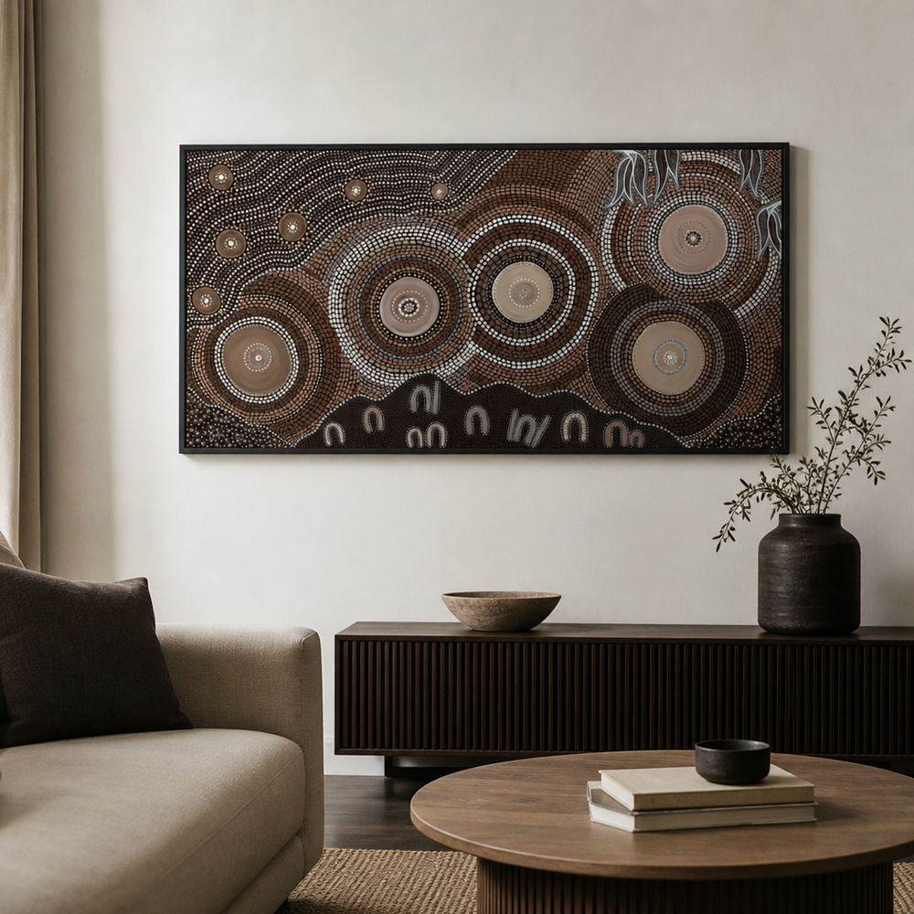 Connectedness, Dark Brown tone-by-Domica Hill-wall-art-print-canvas-poster-framed-Gioia