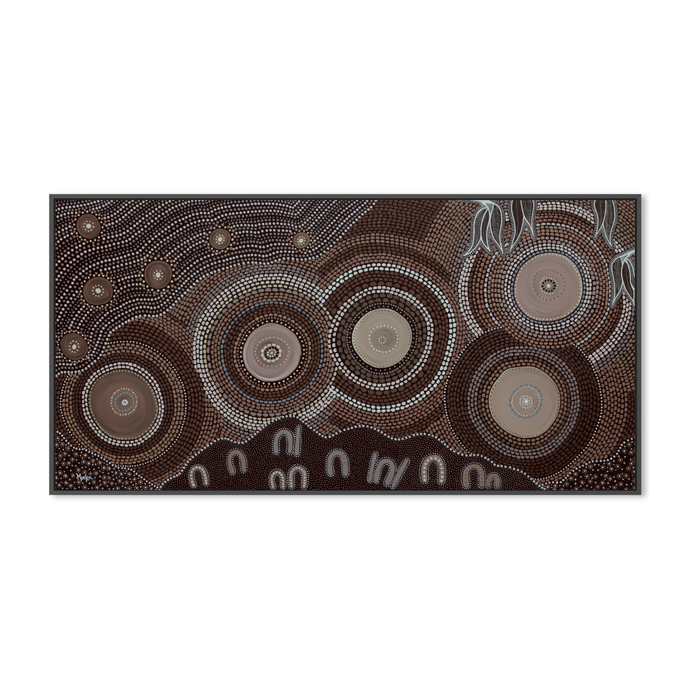 Connectedness, Dark Brown tone-by-Domica Hill-wall-art-print-canvas-poster-framed-Gioia