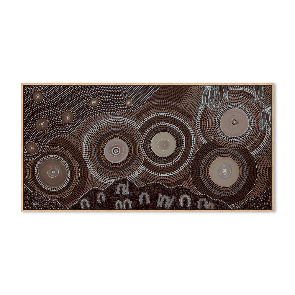 Connectedness, Dark Brown tone-by-Domica Hill-wall-art-print-canvas-poster-framed-Gioia