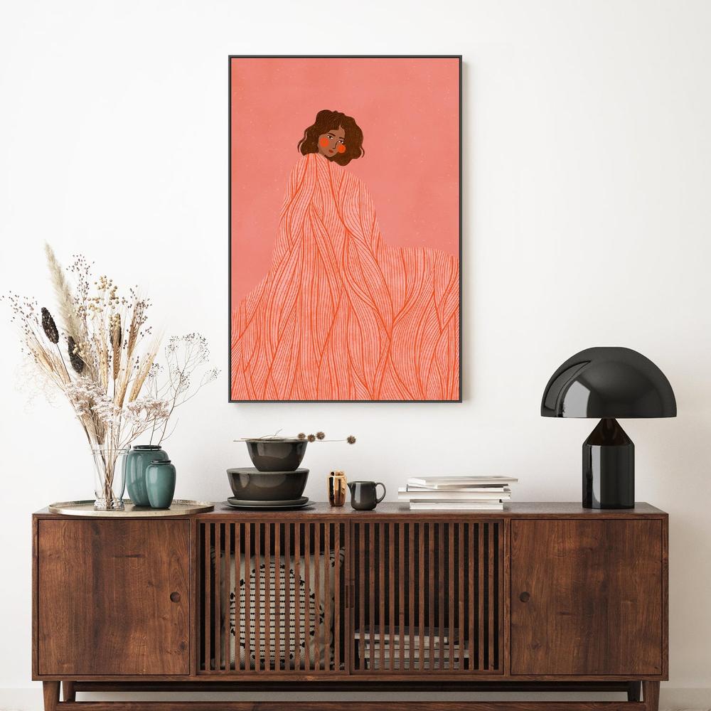 Coral Woman Dreaming-by-Bea Muller-wall-art-print-canvas-poster-framed-Gioia
