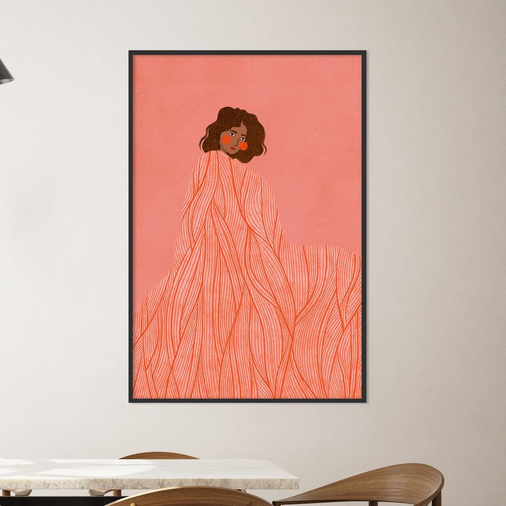 Coral Woman Dreaming-by-Bea Muller-wall-art-print-canvas-poster-framed-Gioia