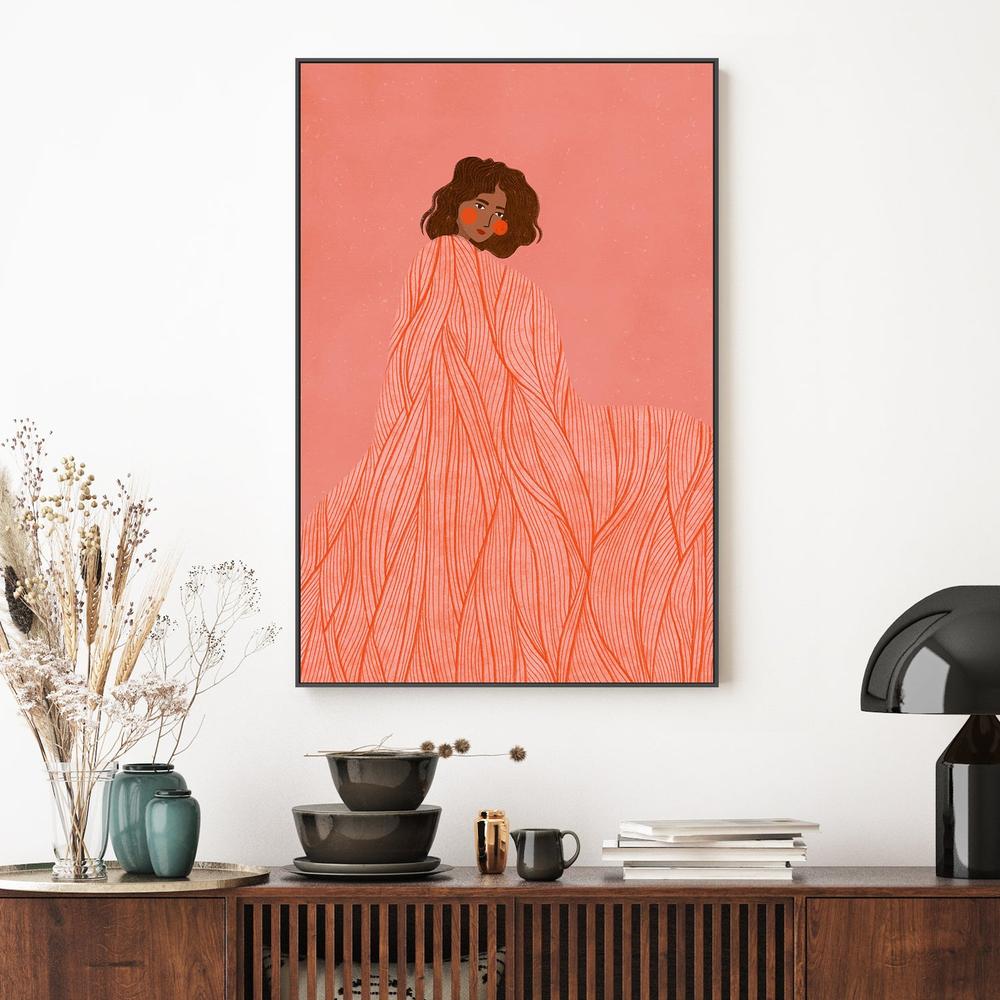 Coral Woman Dreaming-by-Bea Muller-wall-art-print-canvas-poster-framed-Gioia