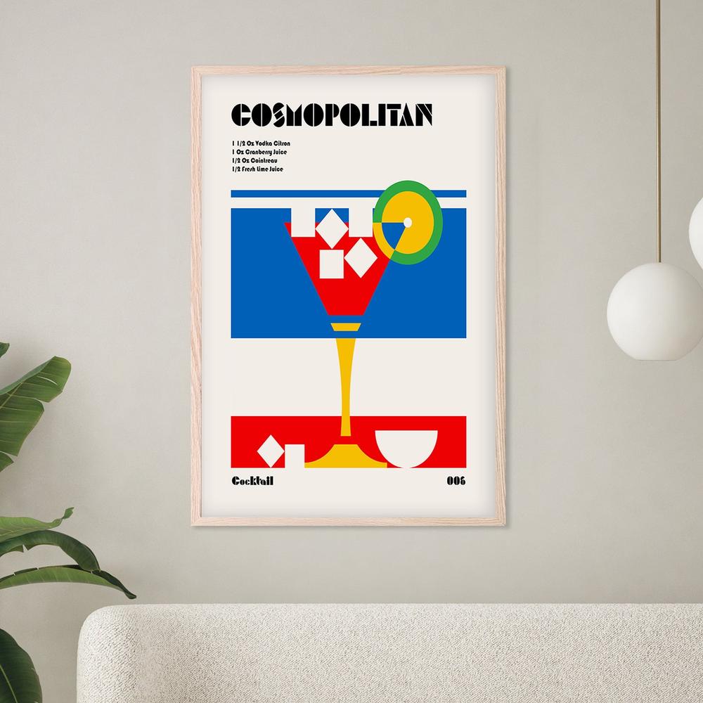 Cosmopolitan Cocktail Recipe-by-Retrodrome-wall-art-print-canvas-poster-framed-Gioia