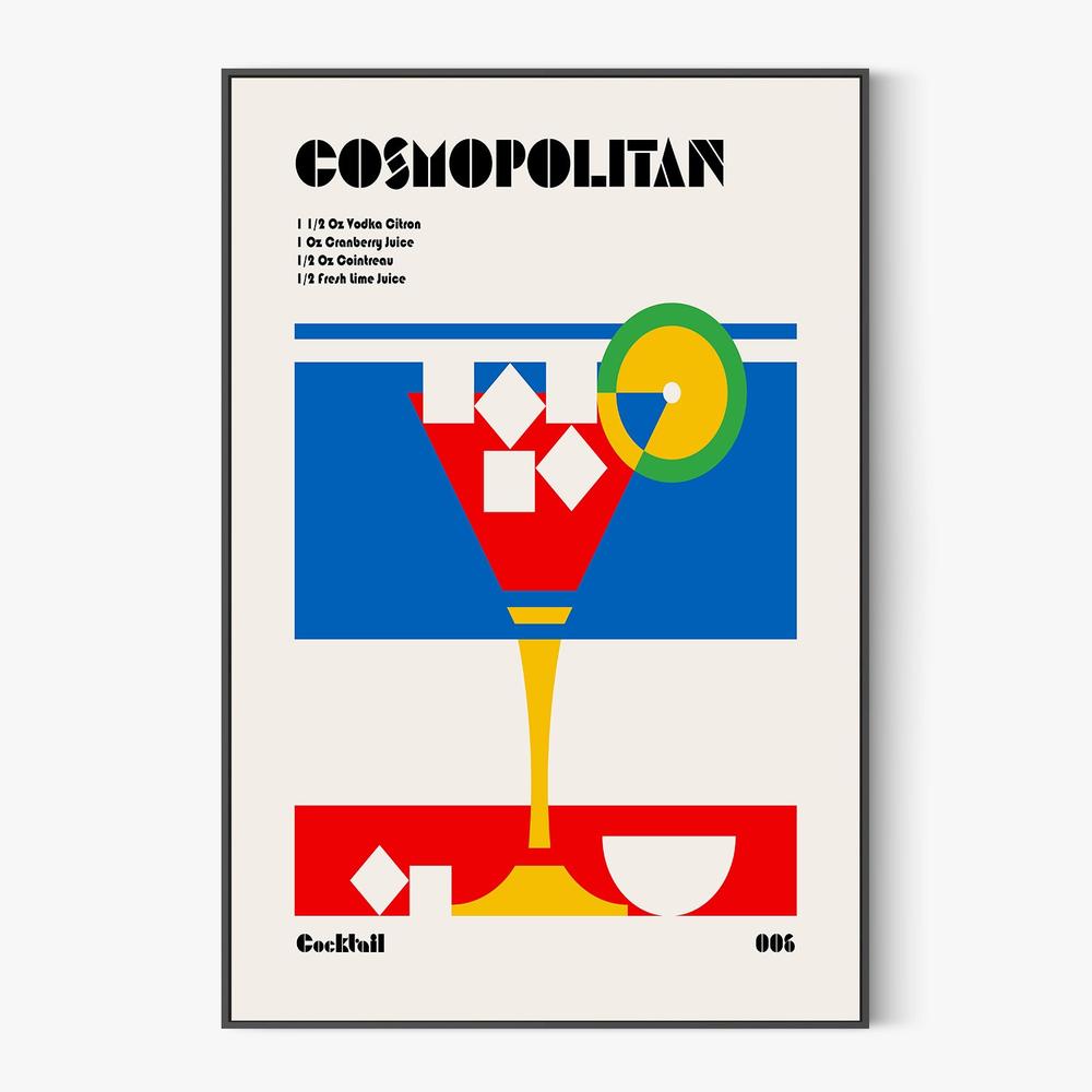 Cosmopolitan Cocktail Recipe-by-Retrodrome-wall-art-print-canvas-poster-framed-Gioia