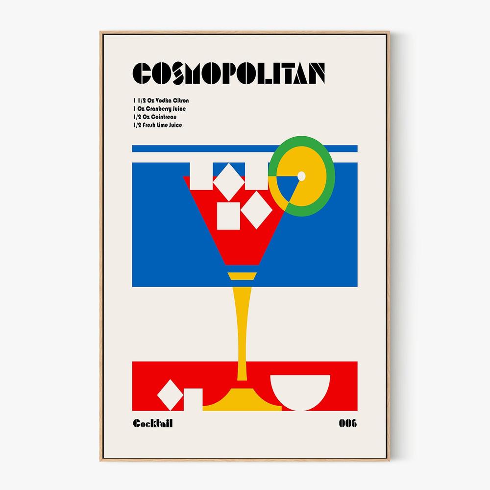 Cosmopolitan Cocktail Recipe-by-Retrodrome-wall-art-print-canvas-poster-framed-Gioia
