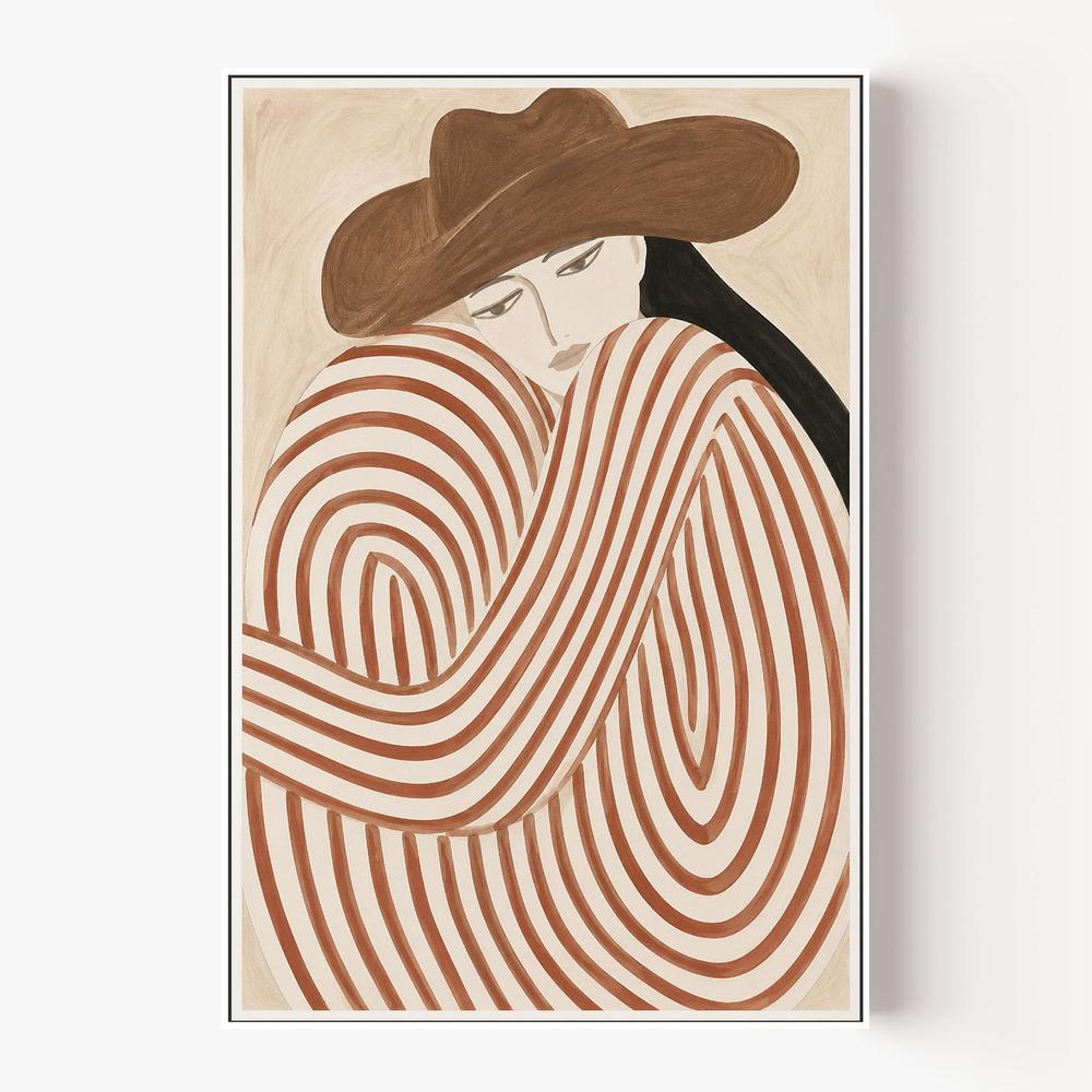 Cowgirl in Circles-by-Lady Hana-wall-art-print-canvas-poster-framed-Gioia