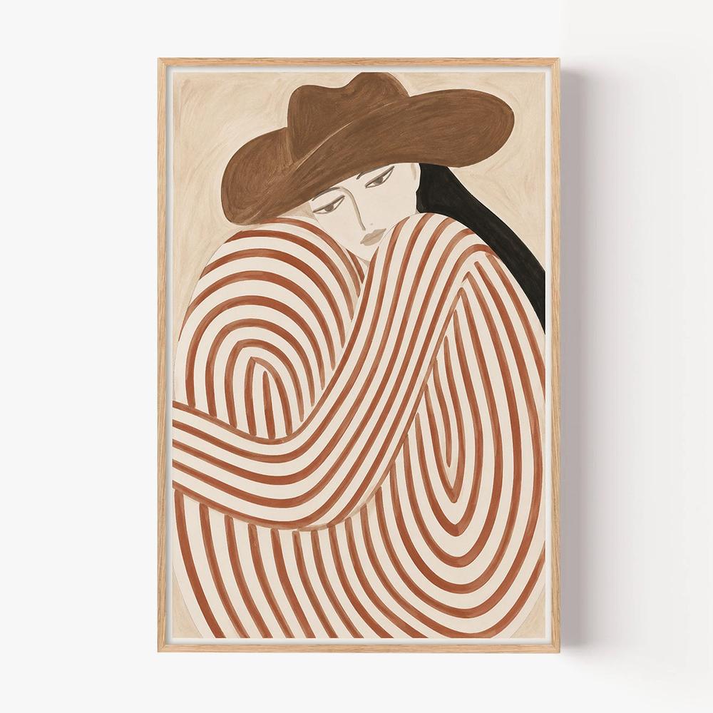 Cowgirl in Circles-by-Lady Hana-wall-art-print-canvas-poster-framed-Gioia