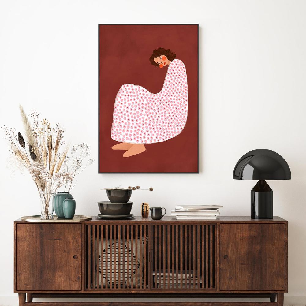 Cozy Dotted Woman-by-Bea Muller-wall-art-print-canvas-poster-framed-Gioia
