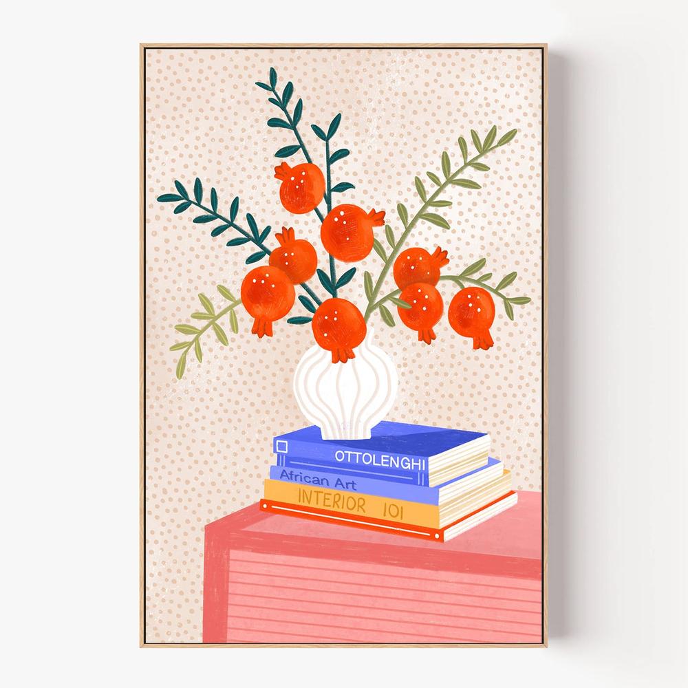 Cozy Tabletop Pomegranates-by-Bea Muller-wall-art-print-canvas-poster-framed-Gioia