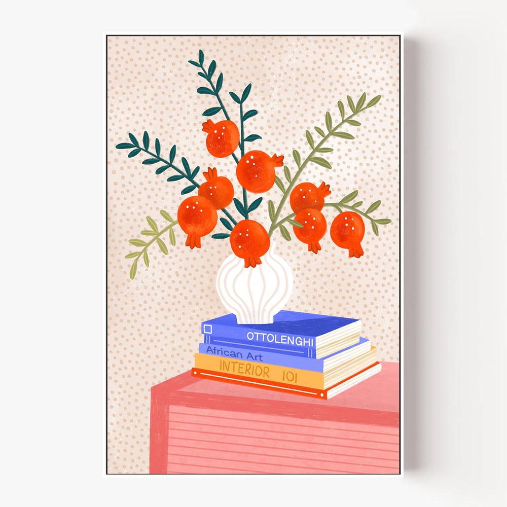 Cozy Tabletop Pomegranates-by-Bea Muller-wall-art-print-canvas-poster-framed-Gioia