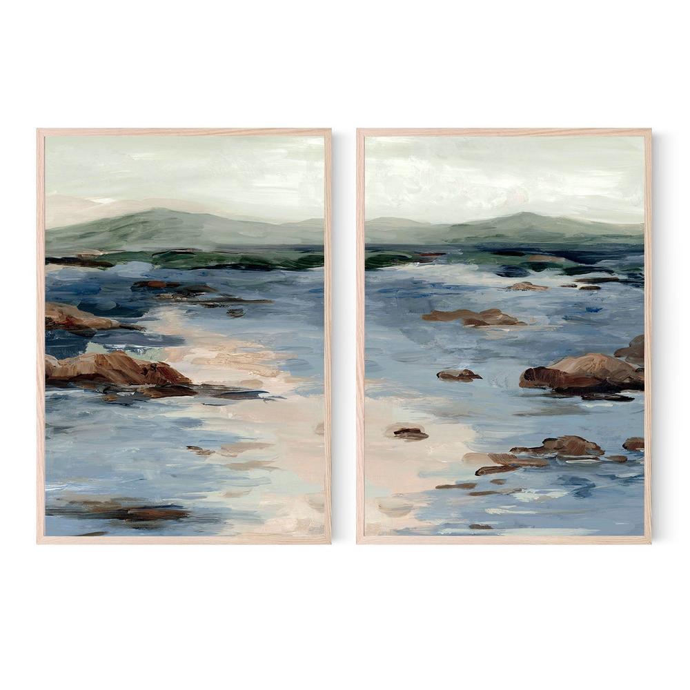 Crashing Tides, Style A & B, Set Of 2-by-Jacob Q-wall-art-print-canvas-poster-framed-Gioia
