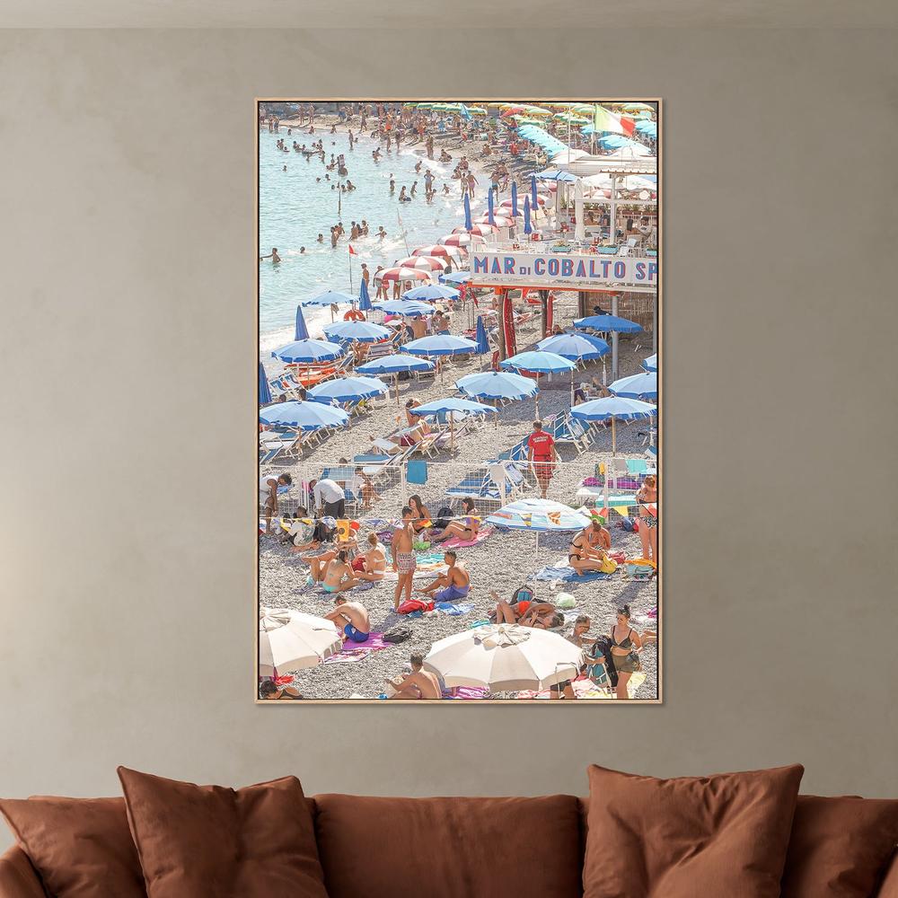 Crowded Summer Beach-by-Henrike Schenk-wall-art-print-canvas-poster-framed-Gioia