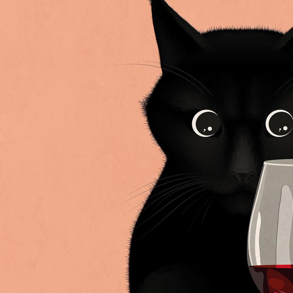 Curious Black Cat-by-WallChart Art Studio-wall-art-print-canvas-poster-framed-Gioia