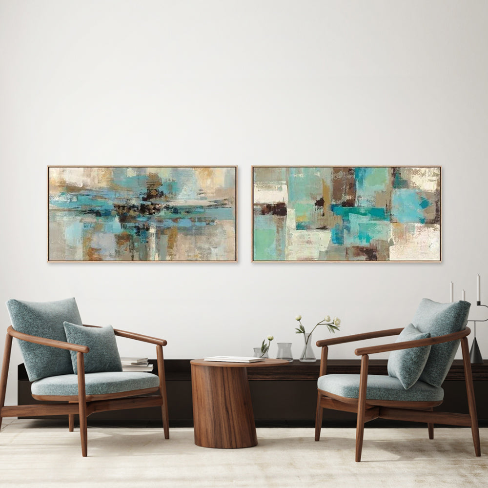 Teal and Aqua Reflections, Set of 2