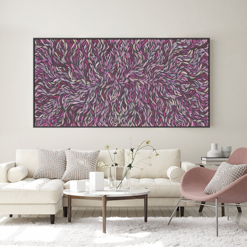 Tumbetin Baibaiye, Healing Leaves, Purple Beige and Cream