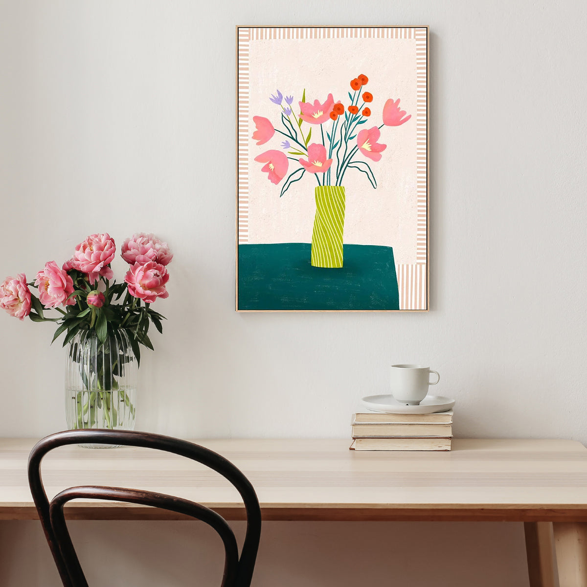 Colorful Blossoms in Stripes