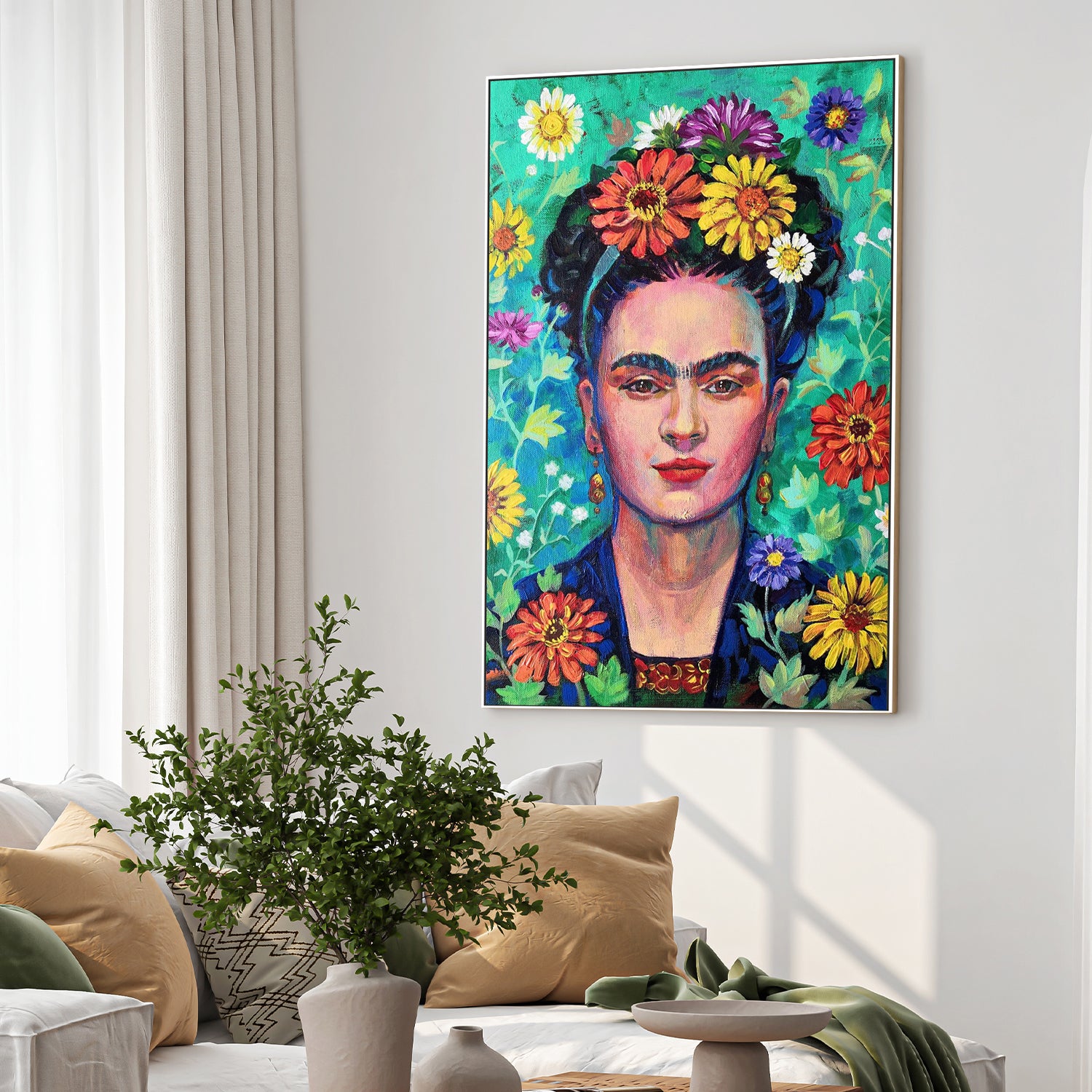 Frida Kahlo Floral Portrait, Style A