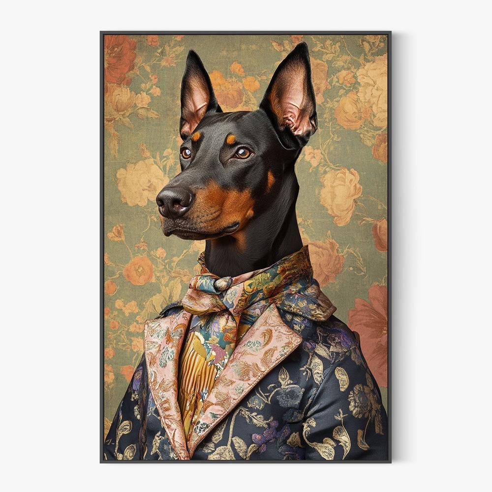 Dapper Doberman Gentleman-by-SHANDU-wall-art-print-canvas-poster-framed-Gioia