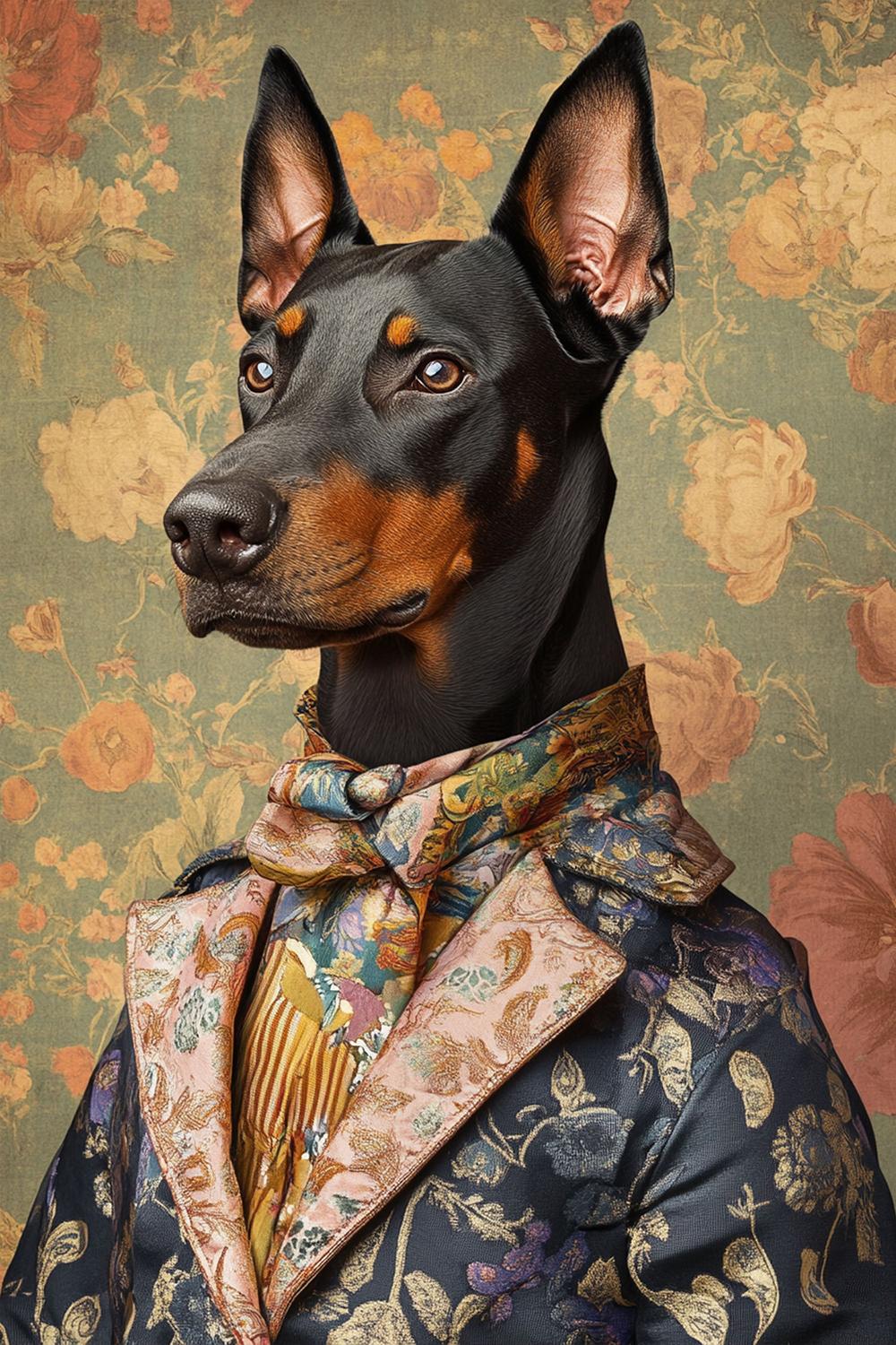 Dapper Doberman Gentleman-by-SHANDU-wall-art-print-canvas-poster-framed-Gioia