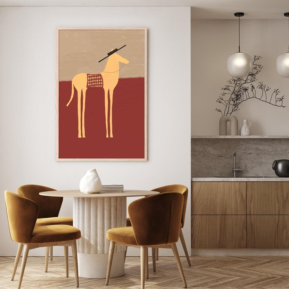 Desert Horse with Sombrero-by-The Art Concept-wall-art-print-canvas-poster-framed-Gioia