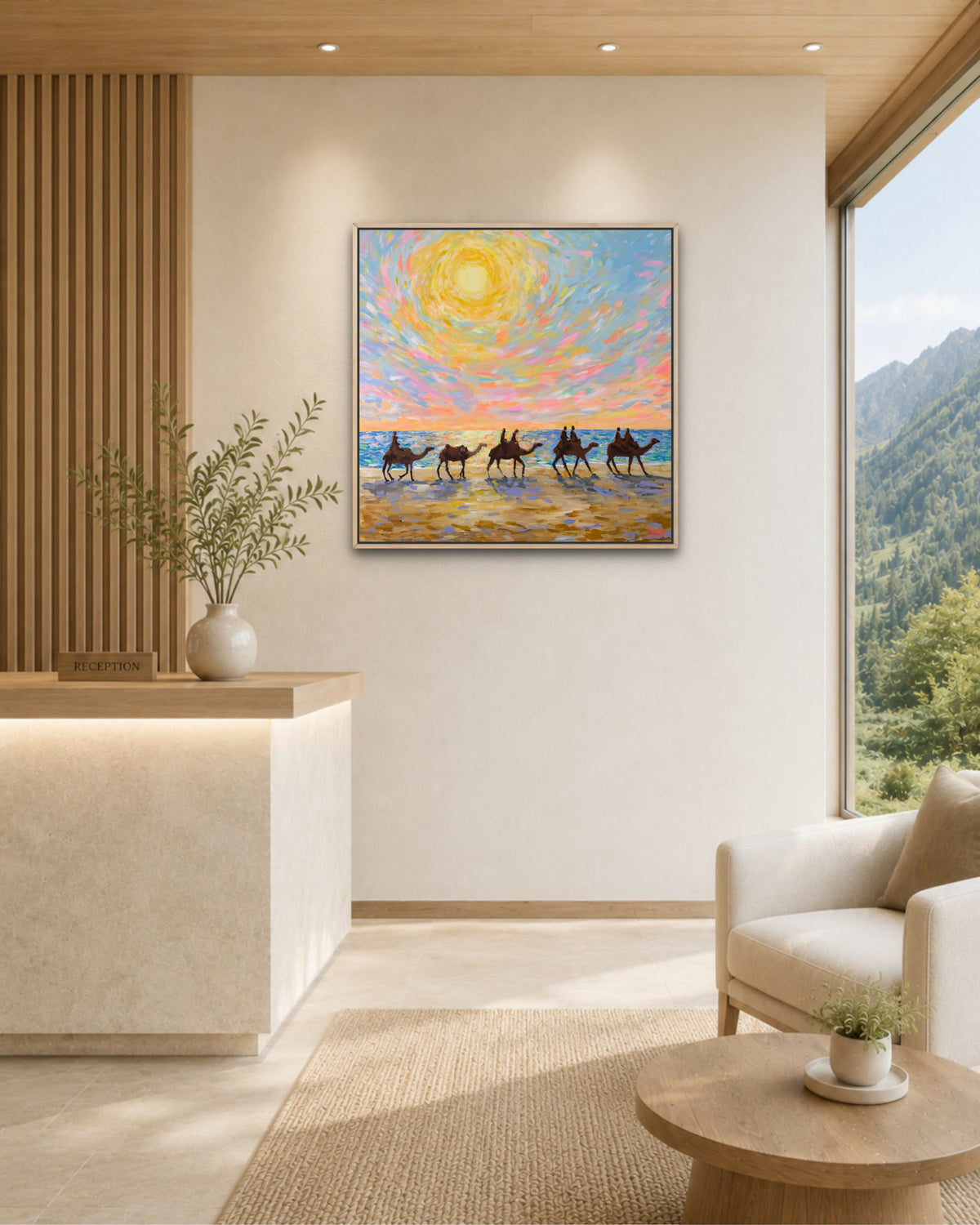 Mindil Beach Sunset Camels. Original hand-painted artwork by Meredith Howse.