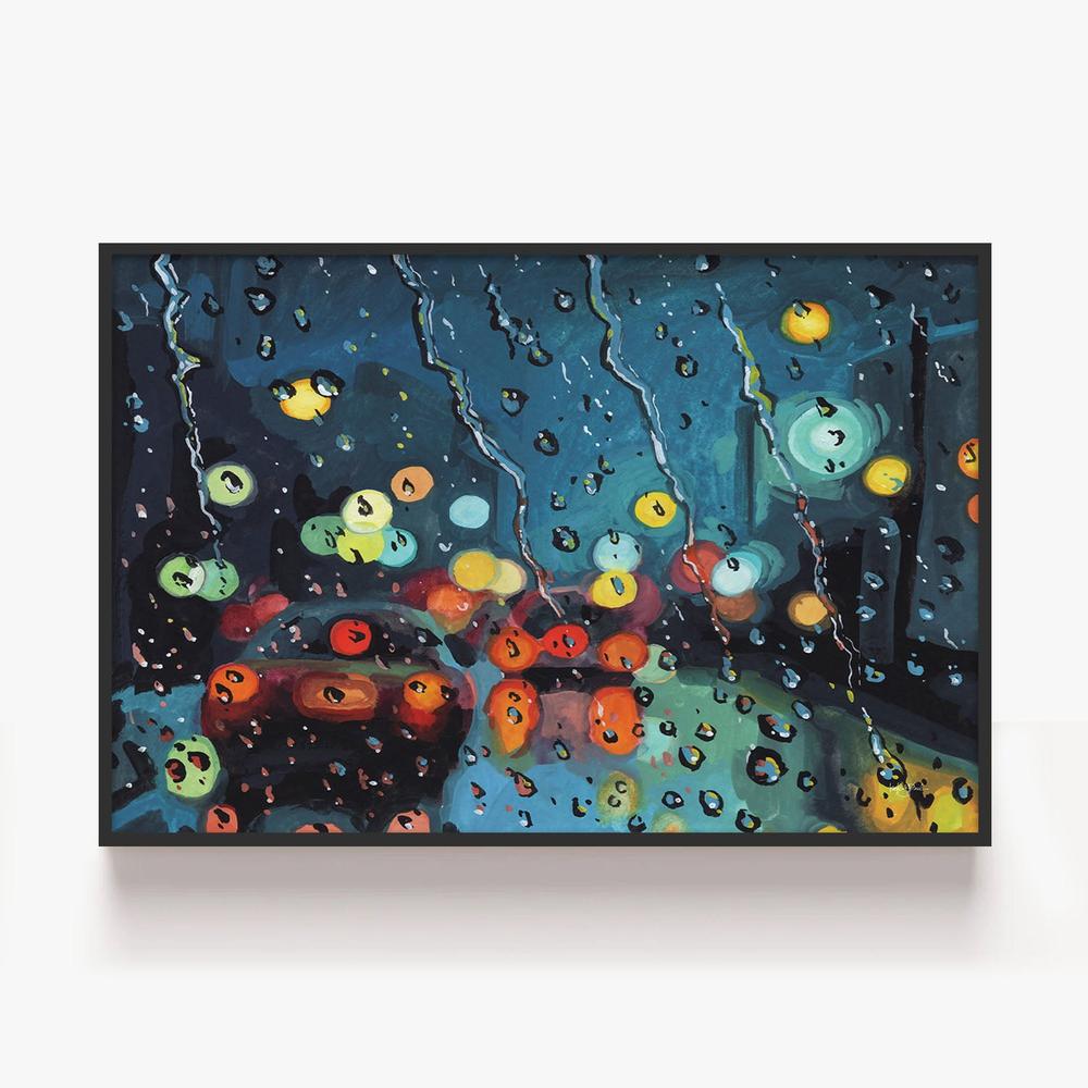 Disco Rain-by-Kate Jarvik Birch-wall-art-print-canvas-poster-framed-Gioia
