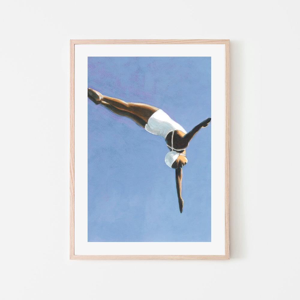Diver in White-by-Sarah Morrissette-wall-art-print-canvas-poster-framed-Gioia