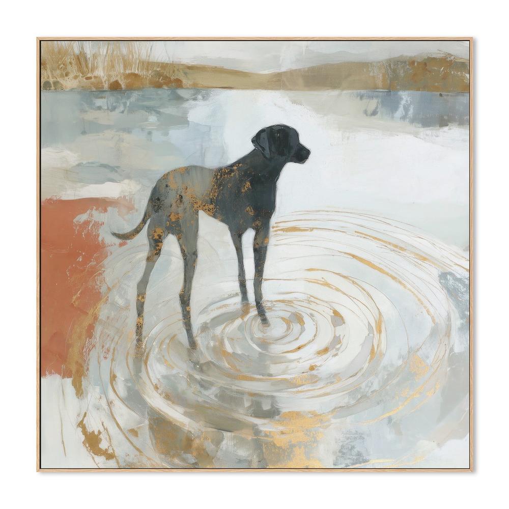 Dog in Golden Waters-by-Chromatic Storm Studio-wall-art-print-canvas-poster-framed-Gioia