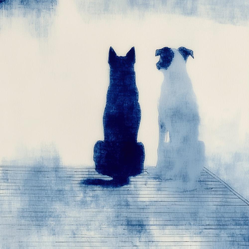 Dogs on Dock-by-Jordão de Abreu-wall-art-print-canvas-poster-framed-Gioia