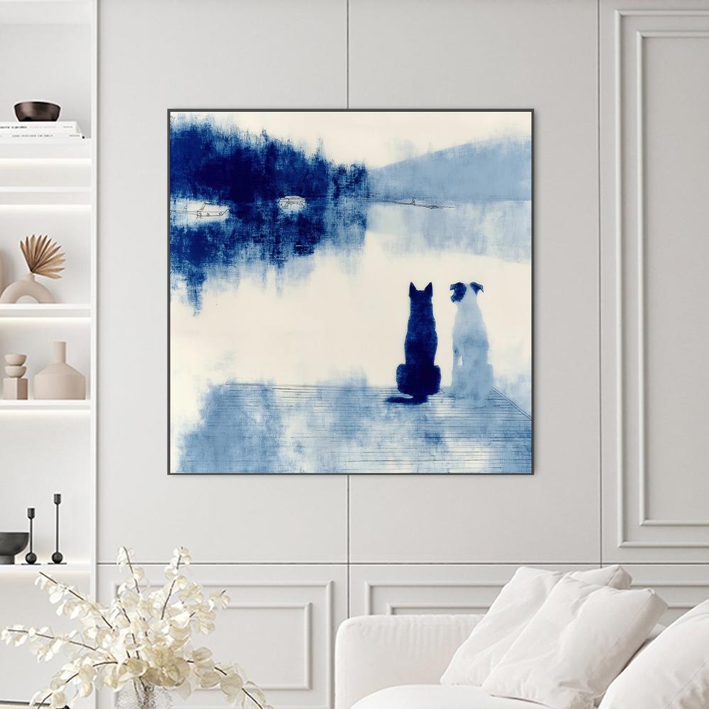 Dogs on Dock-by-Jordão de Abreu-wall-art-print-canvas-poster-framed-Gioia